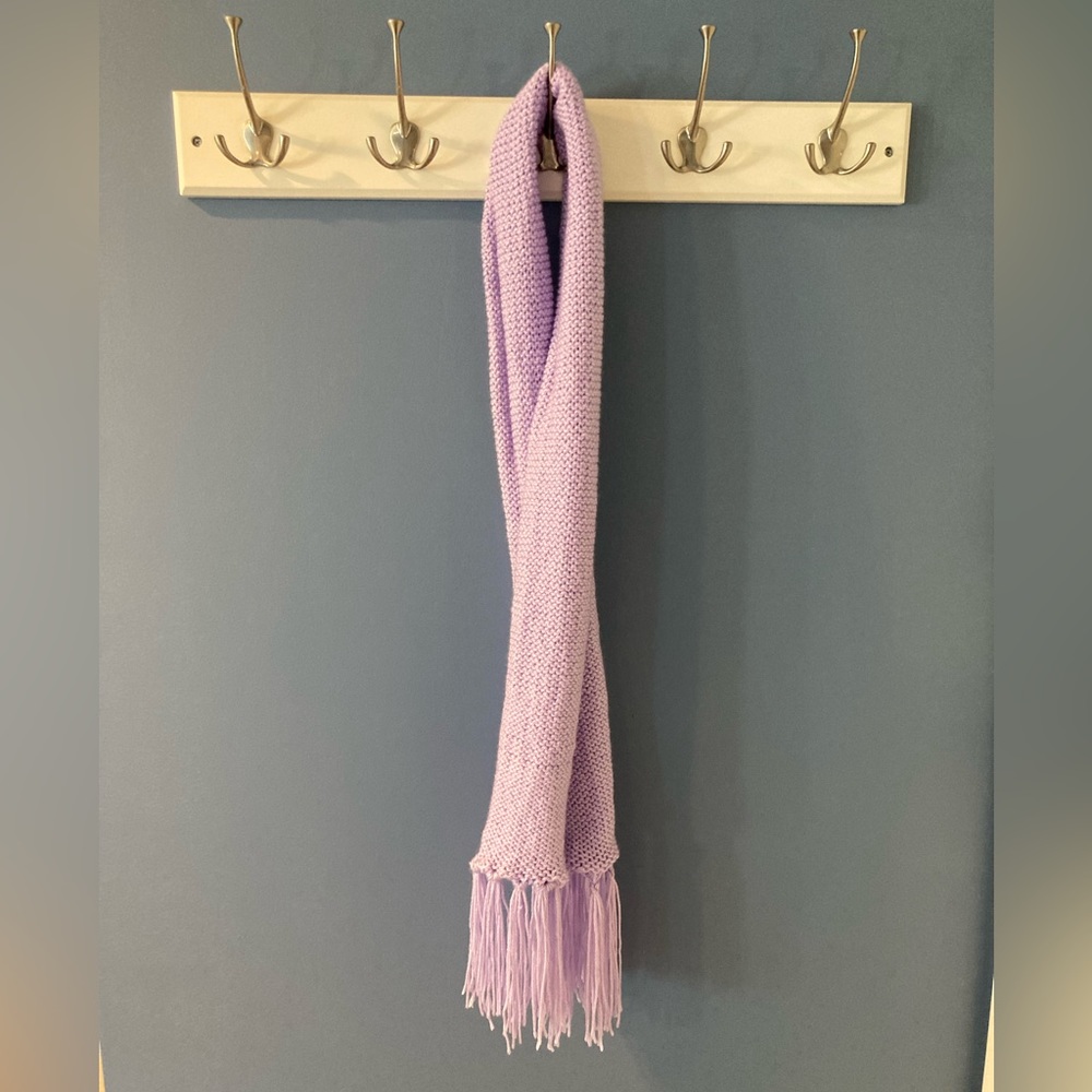 Purple Handmade Knitted Scarf
